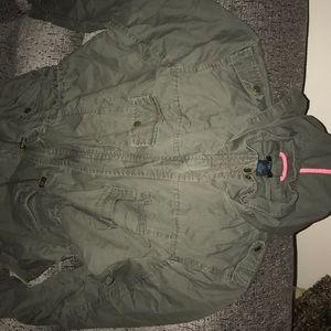 Army green jacket with hood!